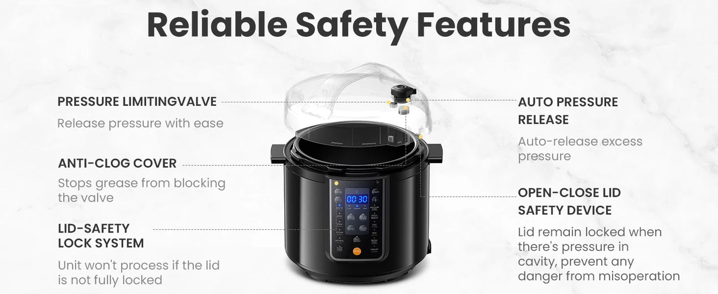 SMART HEARTH Revolutionize Your Kitchen with 9-in-1 Electric Pressure Cooker